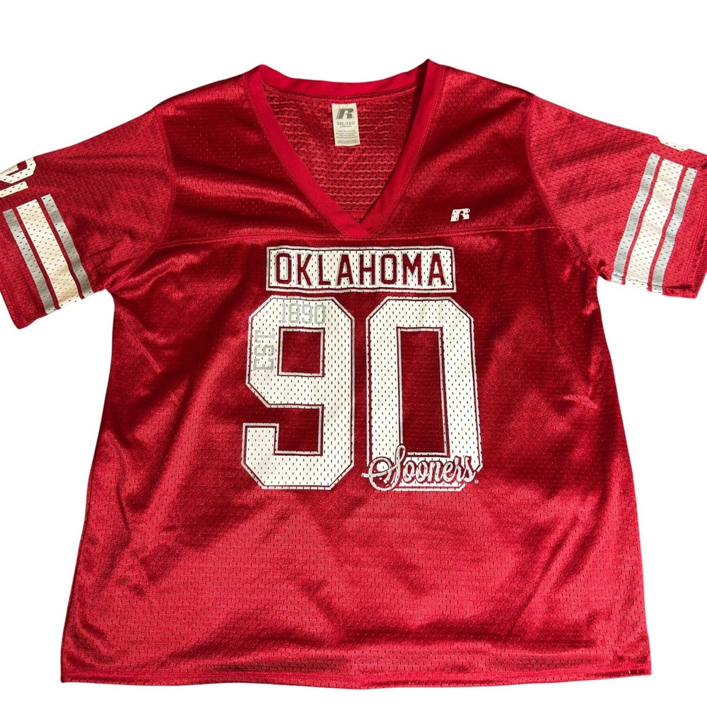 Russell Athletic Oklahoma Sooners Football Jersey Red Mesh 90 Fan Gear 3XL